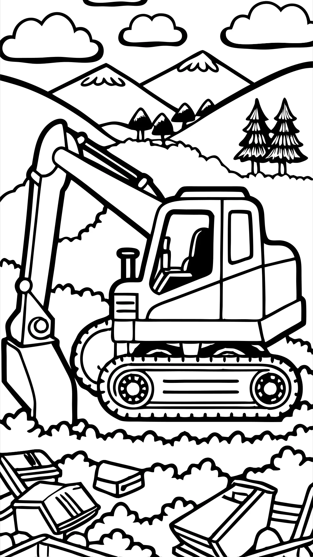 bobcat excavator coloring page